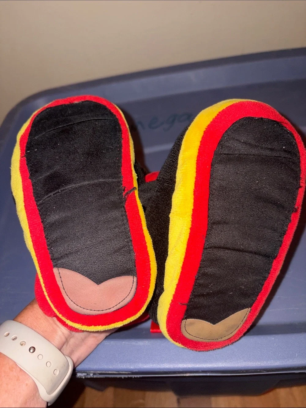 Disney Mickey Mouse Plush Slipper Boots in Red, Black, Yellow